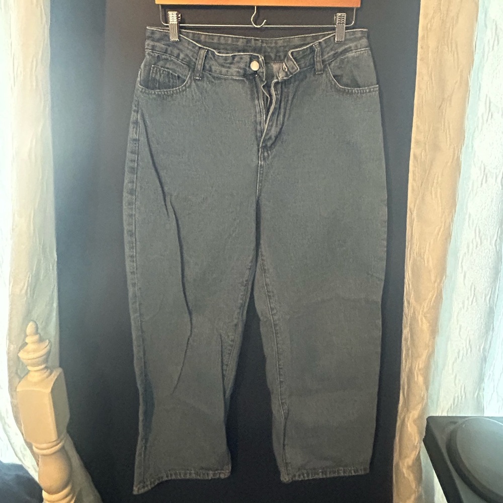 SHEIN Dark Blue Straight Leg Jeans